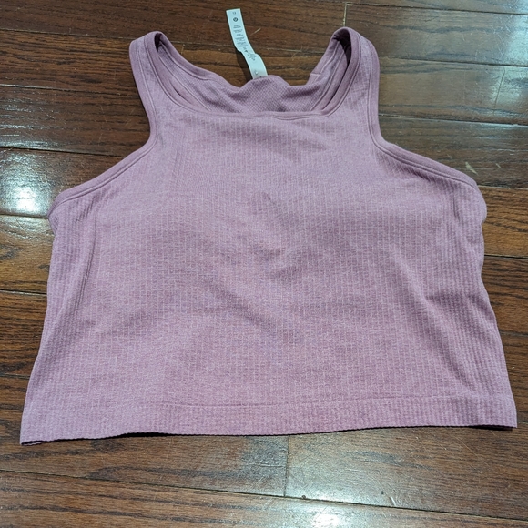 NWOT Lululemon Ebb to Street Cropped Racerback Tank Top - Velvet Dust - Picture 13 of 14